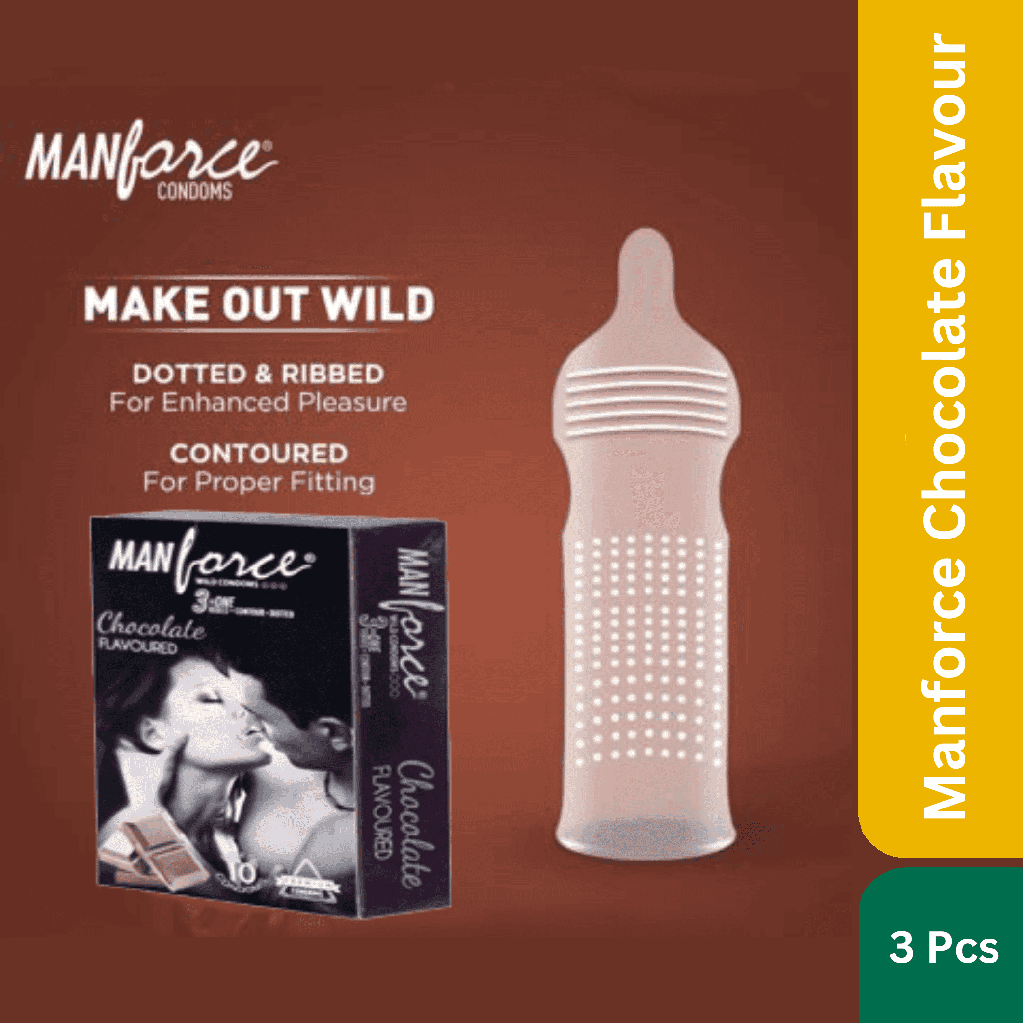 Manforce Chocolate Flavor condom 1 Manforce Chocolate Flavor condom 1