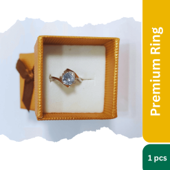 Womens Crystal Diamond Look Ring With Box Heart Shape Party Ring For Girls 2